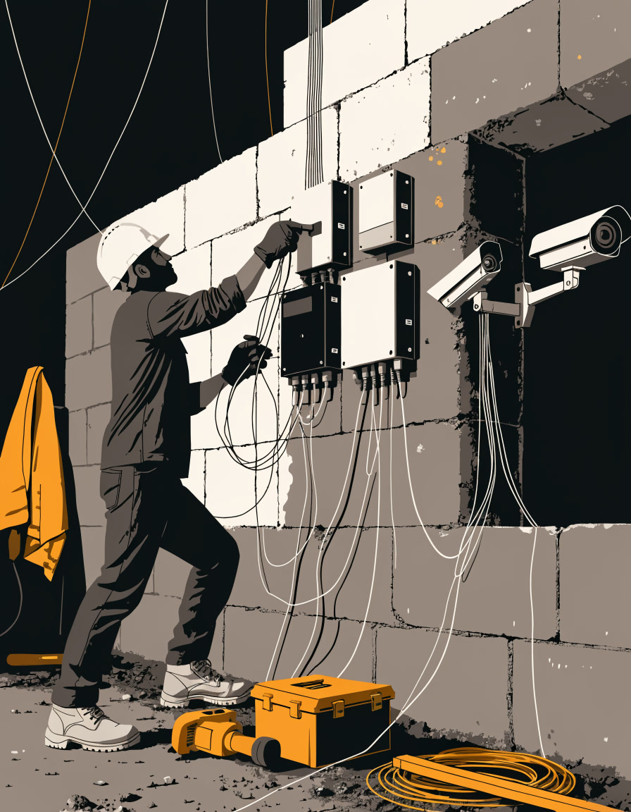 Électricien en installation de systèmes de sécurité